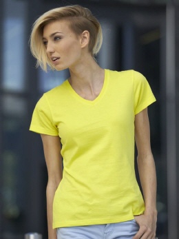 L156 farbiges Damen T-Shirt Moon V-Neck 3XL